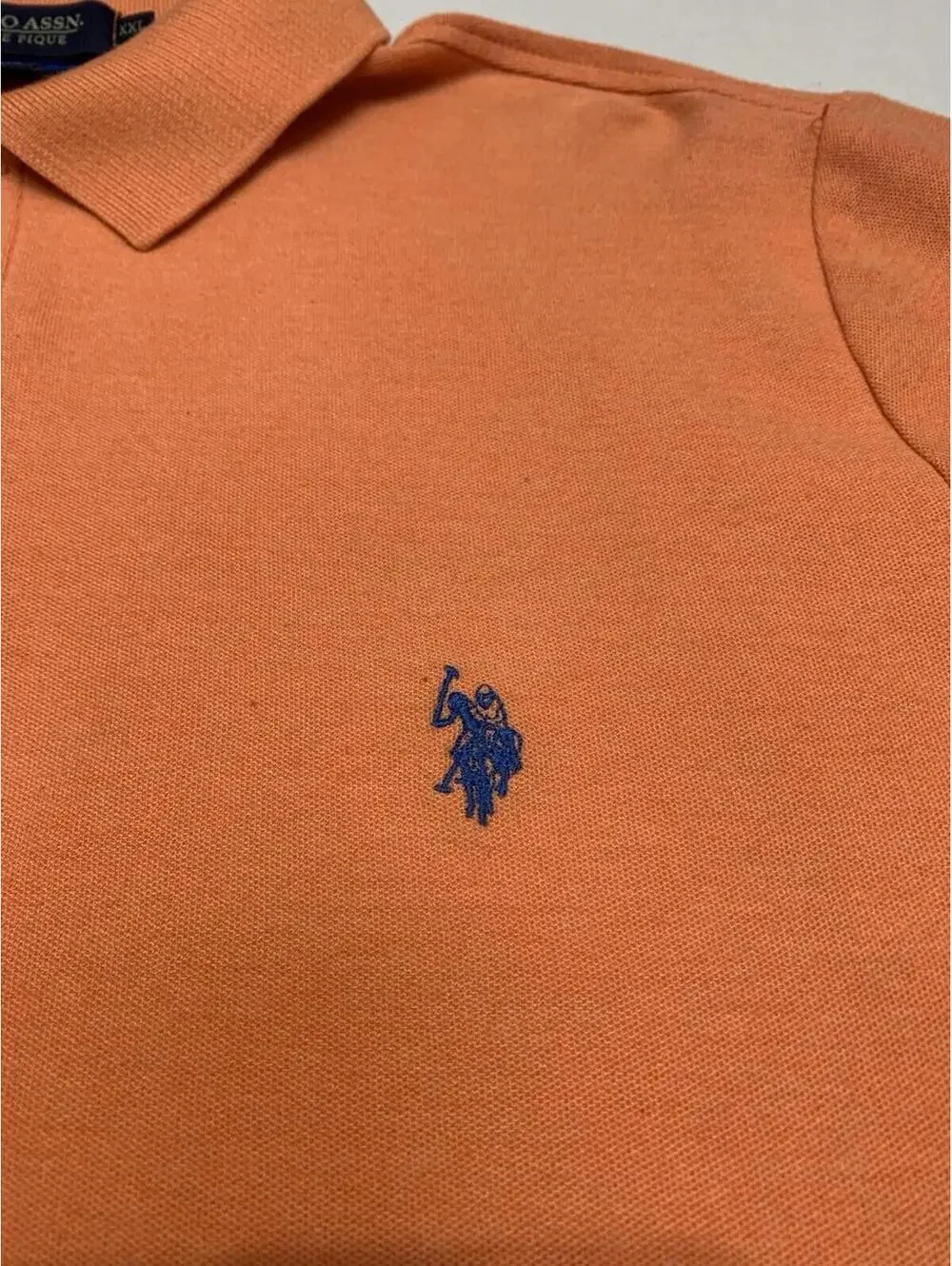 Ralph Lauren Us Polo Association Pique Mens Golf Shirt Apricot Size XXL